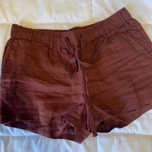 Linen maroon shorts